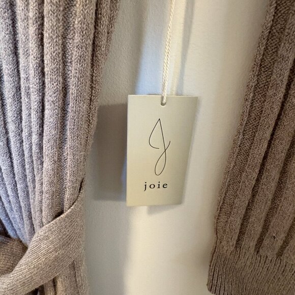 JOIE Knit Sweater Dress Brown NWT Ribbed Soft Stretchy Size M Belted - Picture 7 of 11